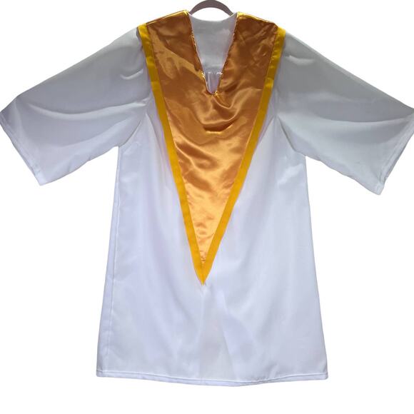 Oak Hall Graduation Gown Choir Robe Newnan Georgia Cougars Stole 5'0-5'2 White - Picture 2 of 11